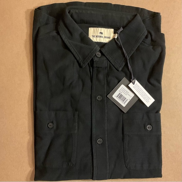 The Normal Brand Sequoia Jacquard Black Button Down Shirt - Picture 7 of 8